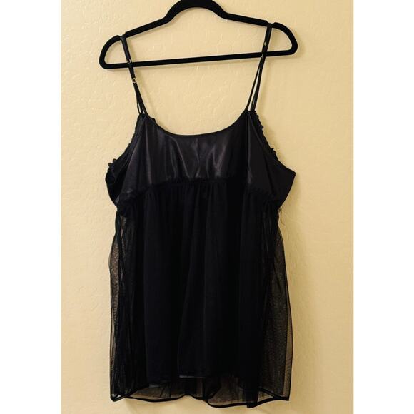 Flora Nikrooz Black Babydoll Bellflower Camidoll with Bikini Bottom Size 2XL - Picture 3 of 12